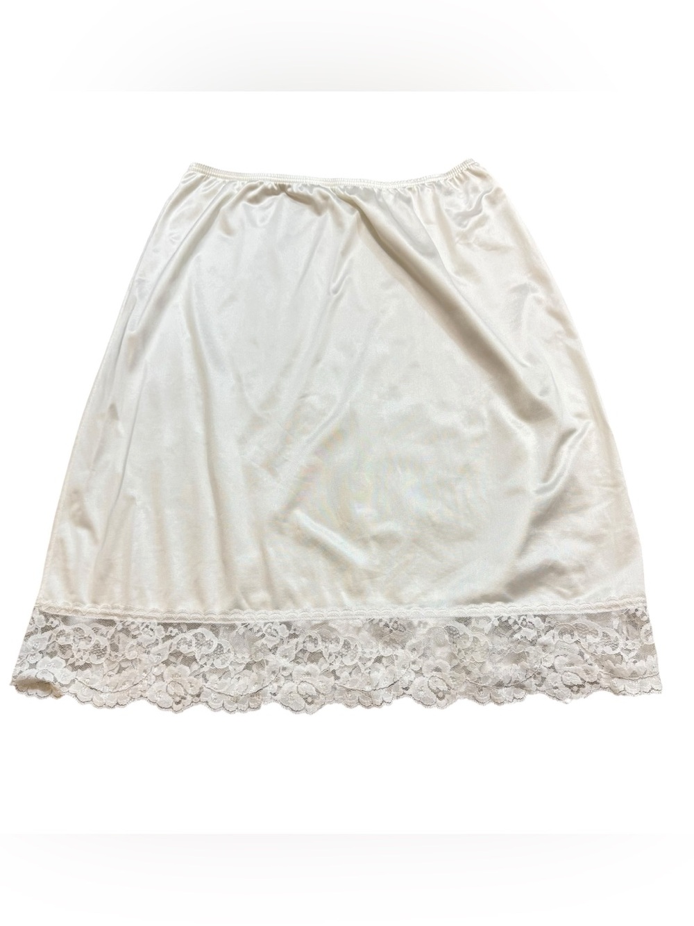 Vassarette Brand White Lace Trim Slip Size Large